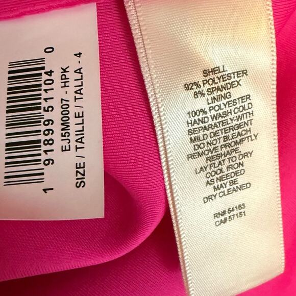 Eliza J Women's Ruffle-sleeve Sheath Knee Length Dress Hot Pink Sz 4 NWT - Picture 6 of 6